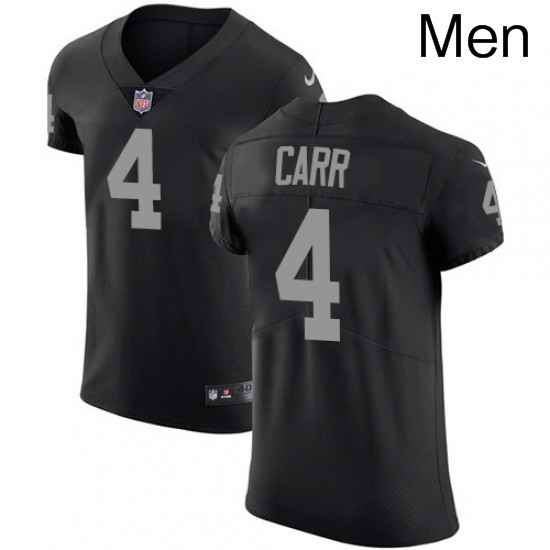 Mens Nike Oakland Raiders 4 Derek Carr Black Team Color Vapor Untouchable Elite Player NFL Jersey